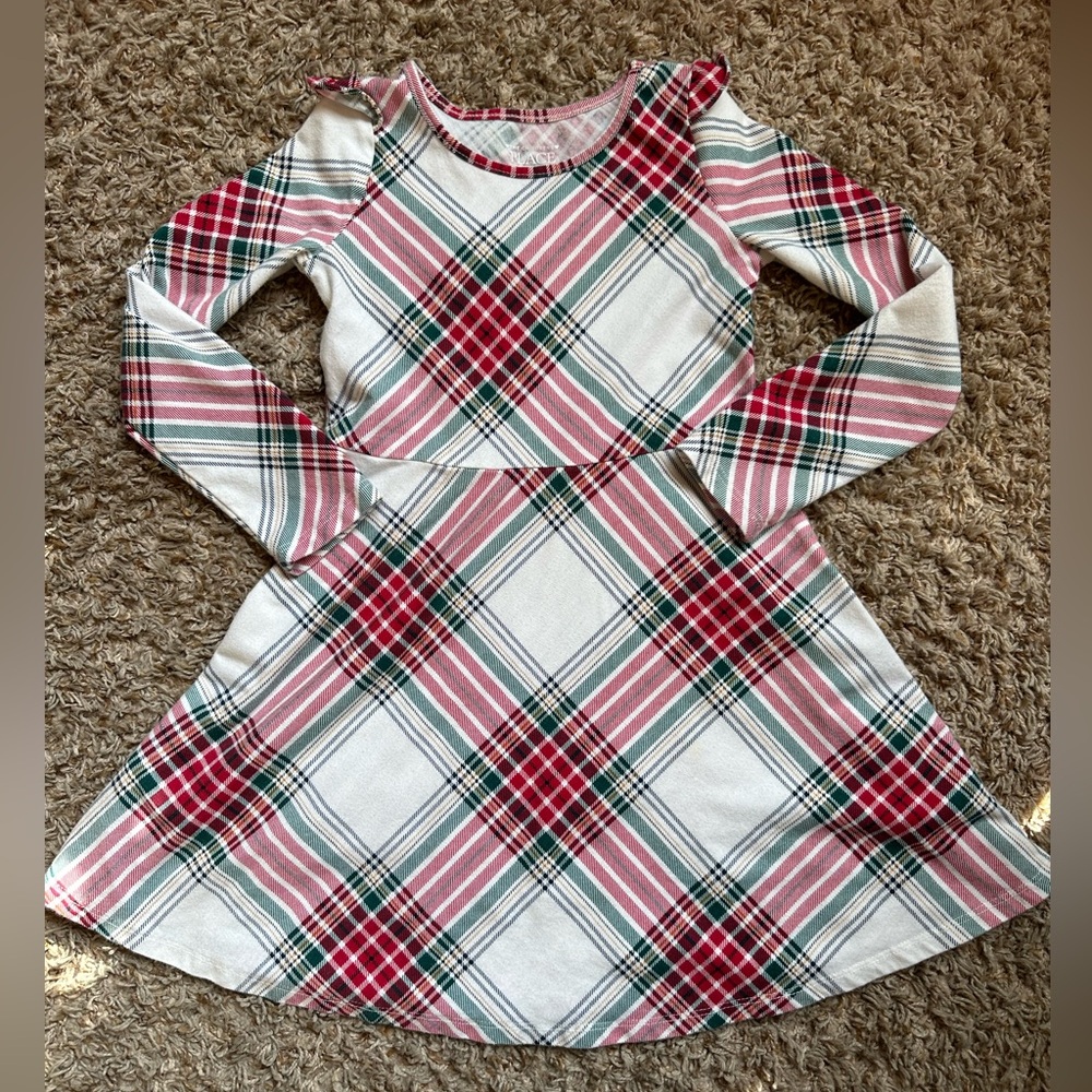 Girl’s ’The Children’s Place’ Dress; Red/Green Plaid; Size 5T